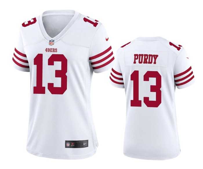 Womens San Francisco 49ers #13 Brock Purdy White Stitched Game Jersey(Run Small) Dzhi